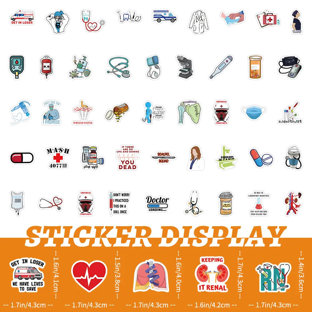 100 Medical Stickers