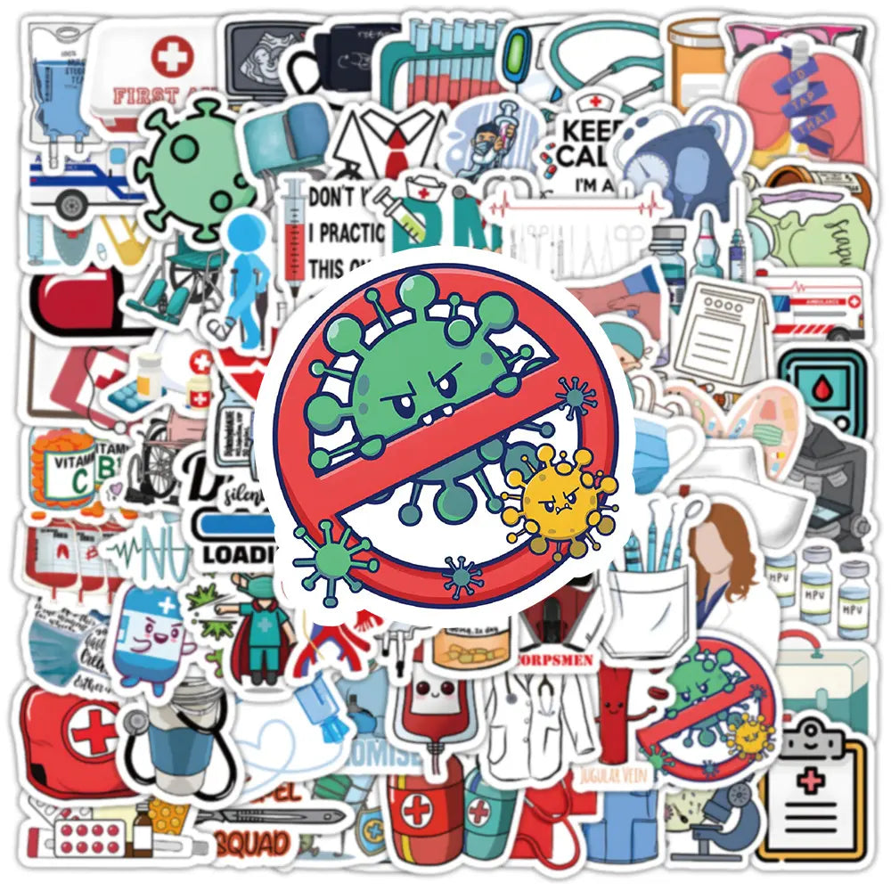 100 Medical Stickers