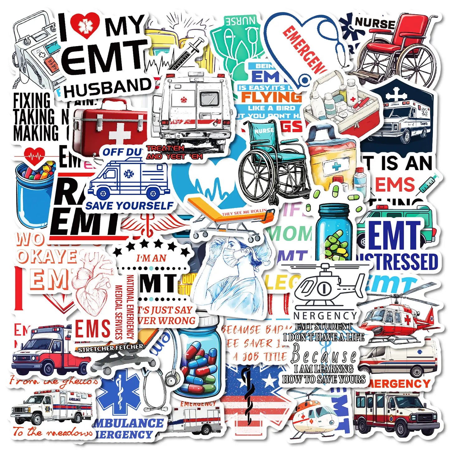 50 Ambulance Stickers