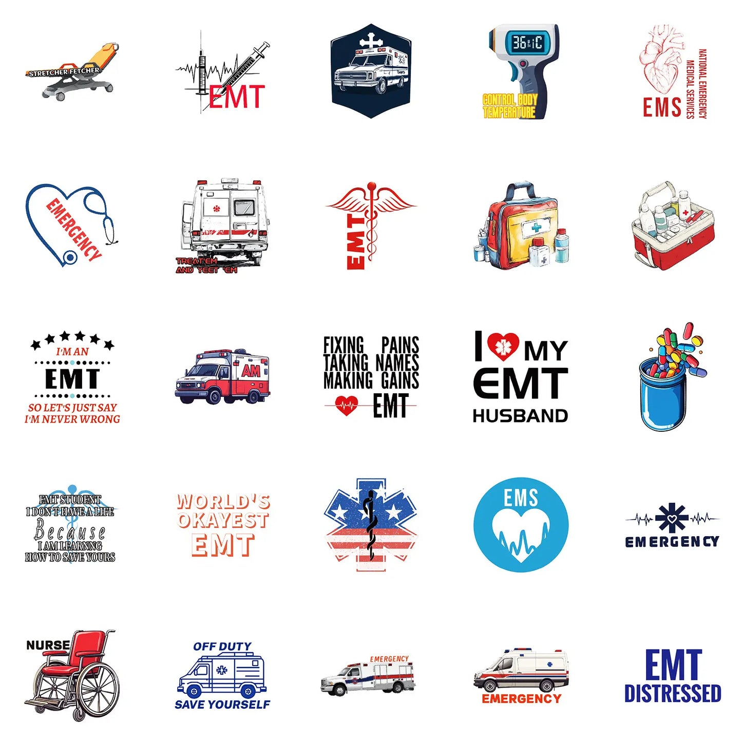 50 Ambulance Stickers