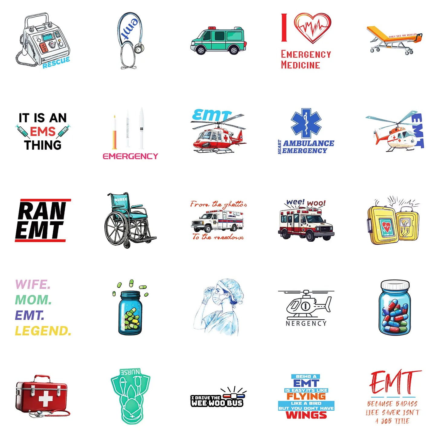 50 Ambulance Stickers